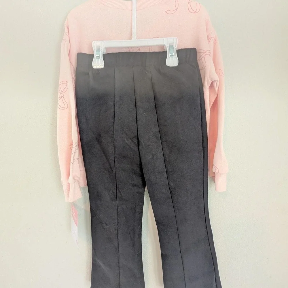 Disney Classics Girls Sz 5 Marie Aristocat Pink Sweatshirt Black Leggings Set